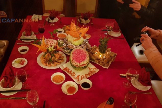 le diner à bord